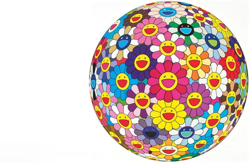 Takashi Murakami - Flower Ball (3D) (Multicolor Superflat Floral Composition)